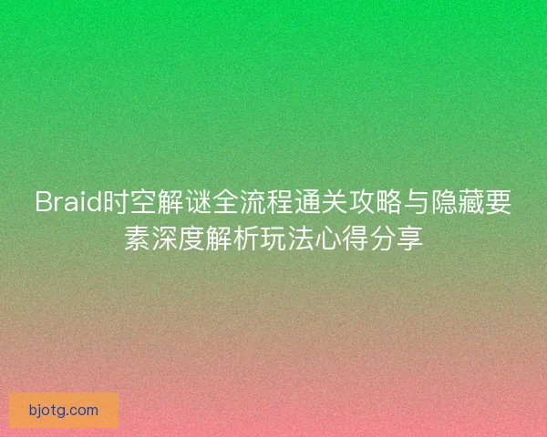 Braid时空解谜全流程通关攻略与隐藏要素深度解析玩法心得分享